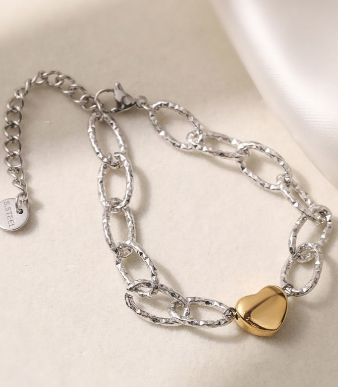 Brazalete bicolor corazon