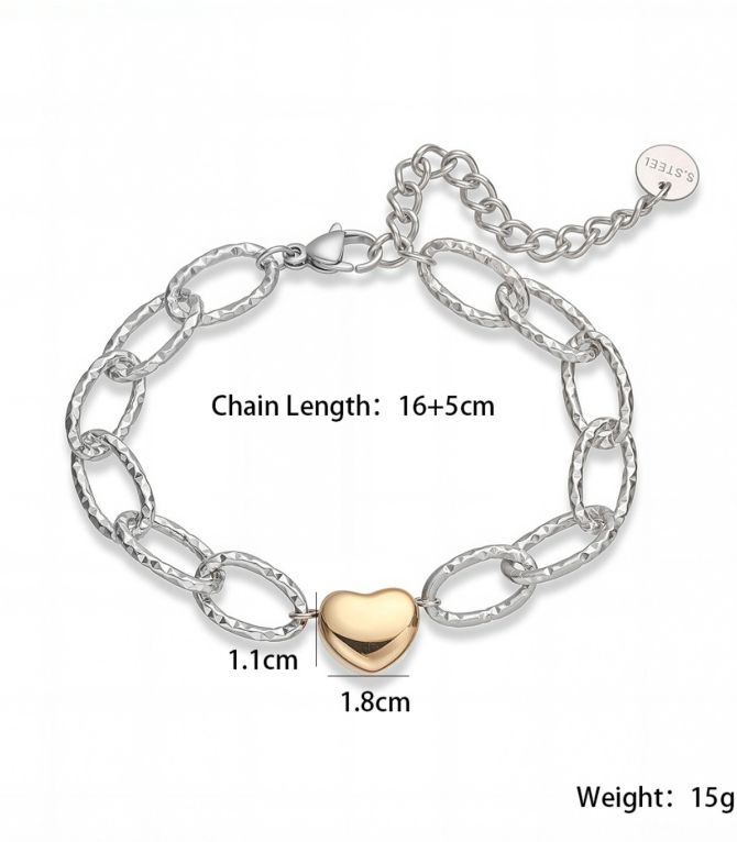 Brazalete bicolor corazon