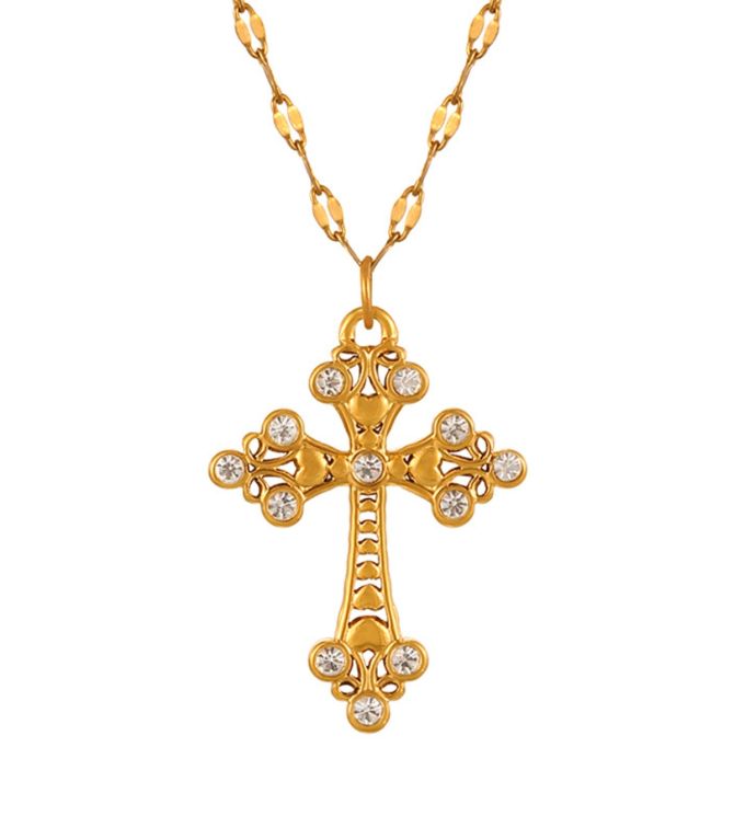 Collar cruz con zirconias
