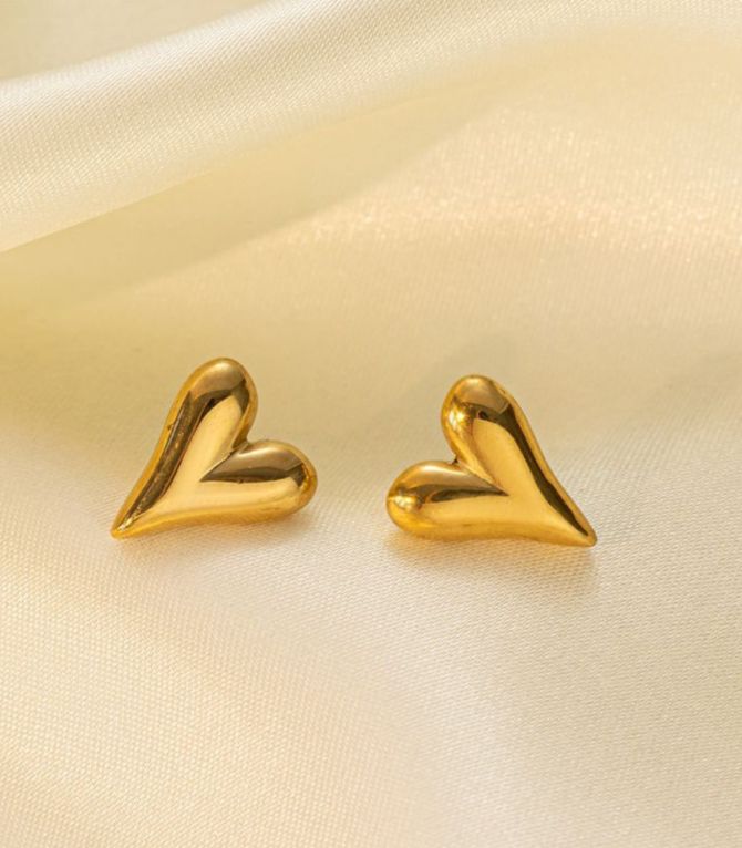 Aretes gold heart