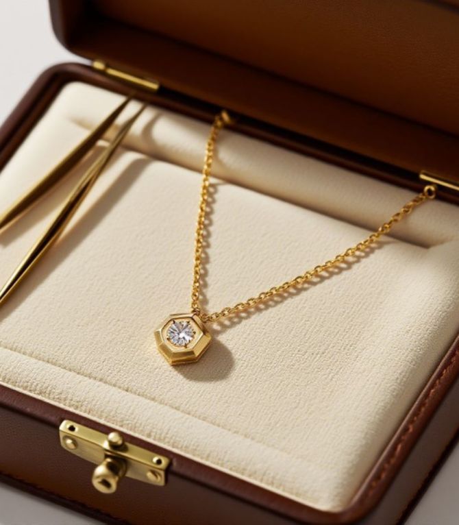 Collar solitaire diamond