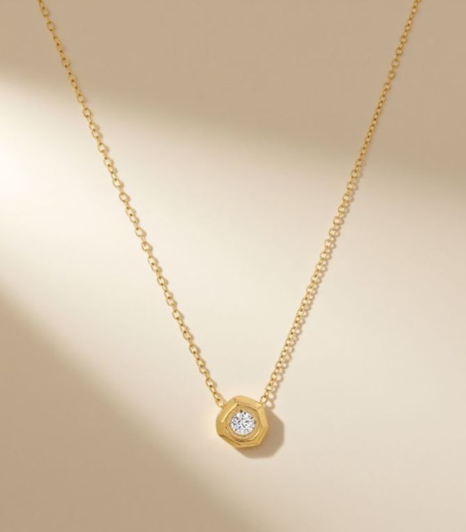 Collar solitaire diamond