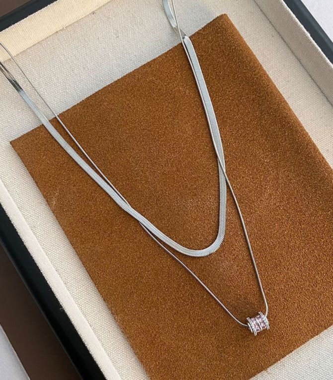 Collar silver double layer