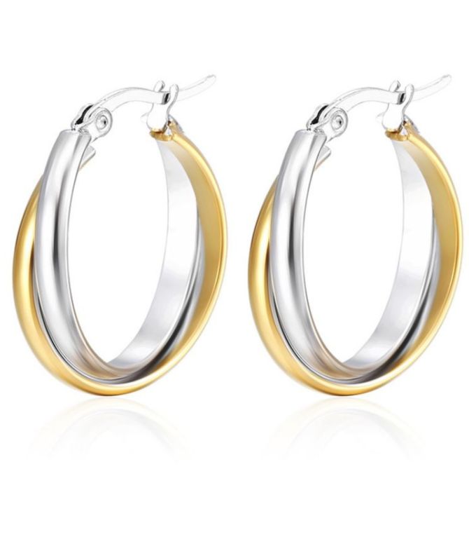 Aretes color blocked round