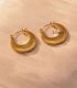Aretes gold steel round