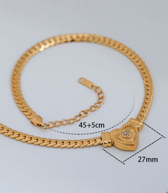 Collar corazón con zirconias
