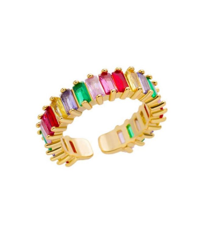 Anillo zirconias multicolor