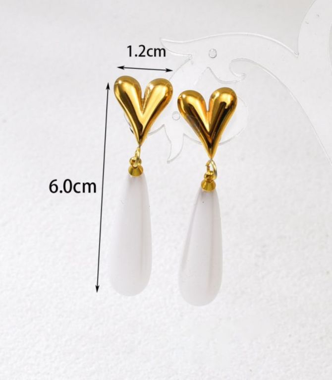 Aretes corazón con perla