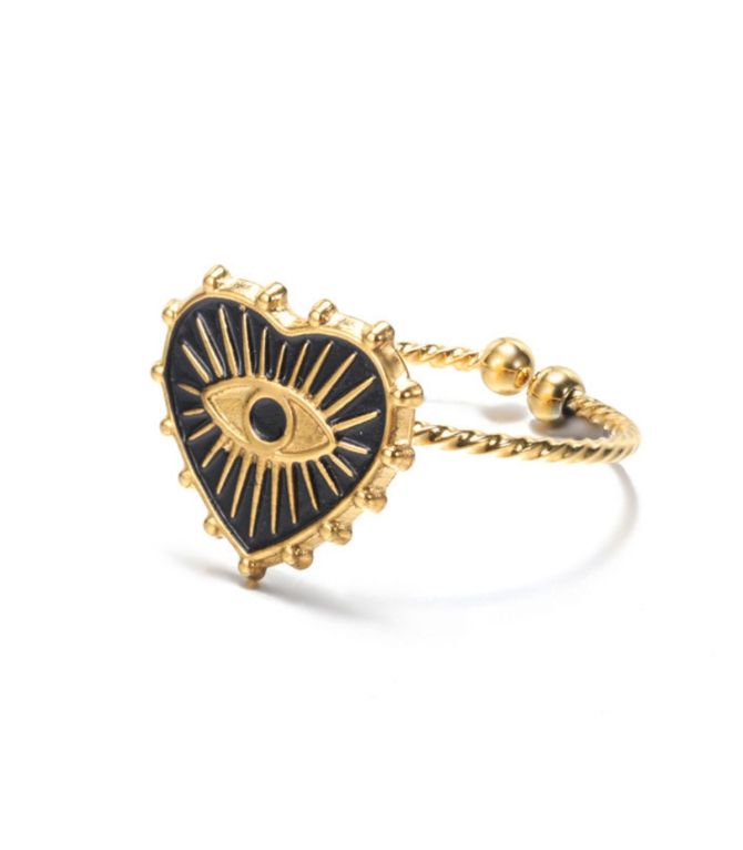 Anillo corazon negro
