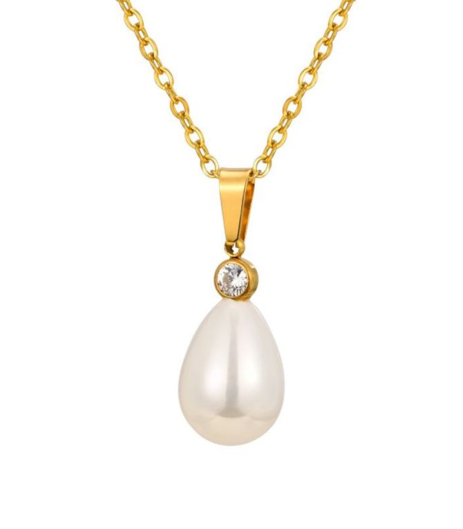 Collar diamond pearl