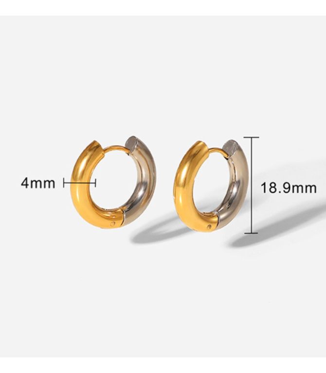 Aretes argolla bicolor