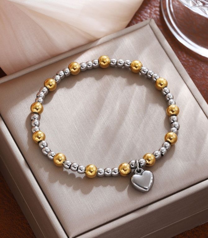 Brazalete bicolor corazón