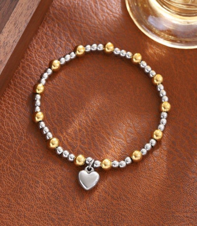 Brazalete bicolor corazón