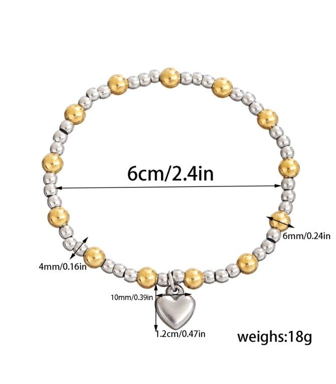 Brazalete bicolor corazón