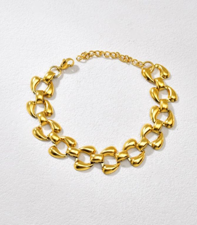 Brazalete dorado teardrop