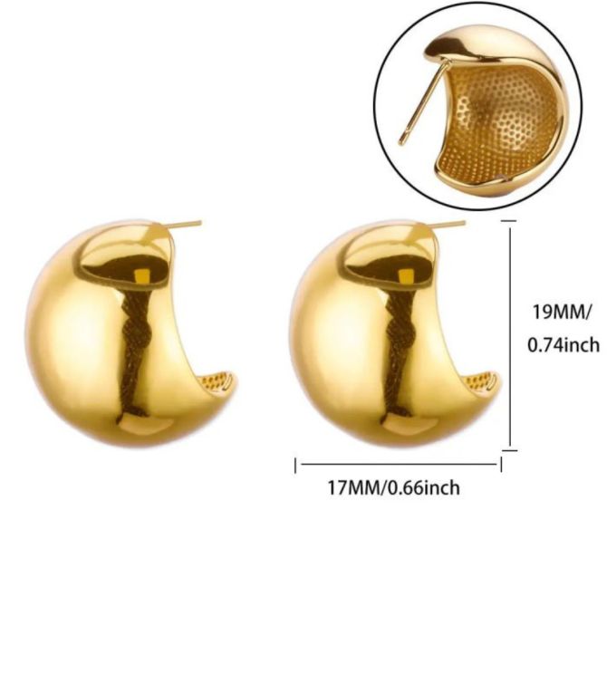 Aretes gold c shaped