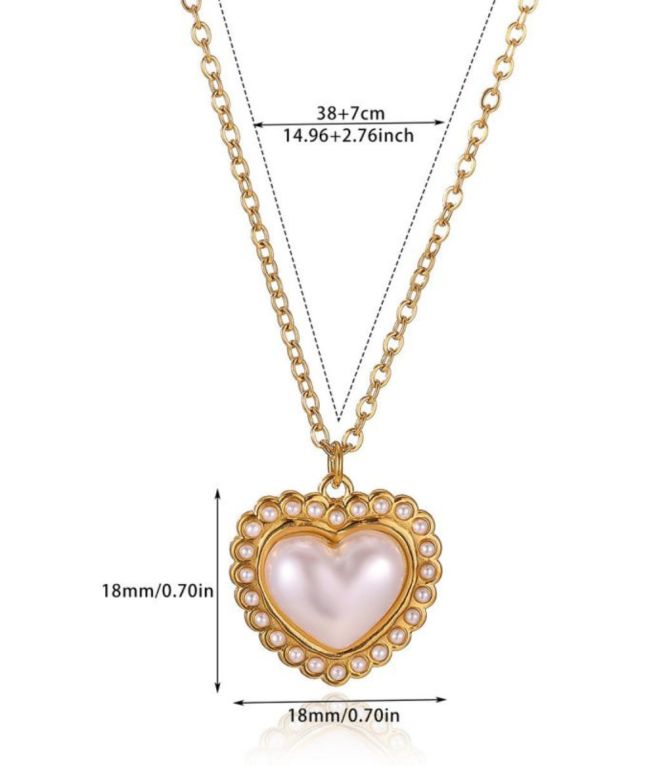 Collar perla corazón