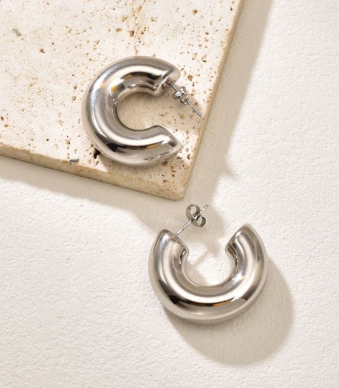 Aretes plata c-shaped