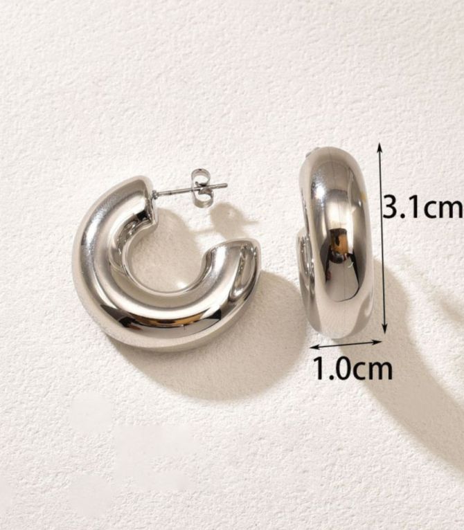 Aretes plata c-shaped