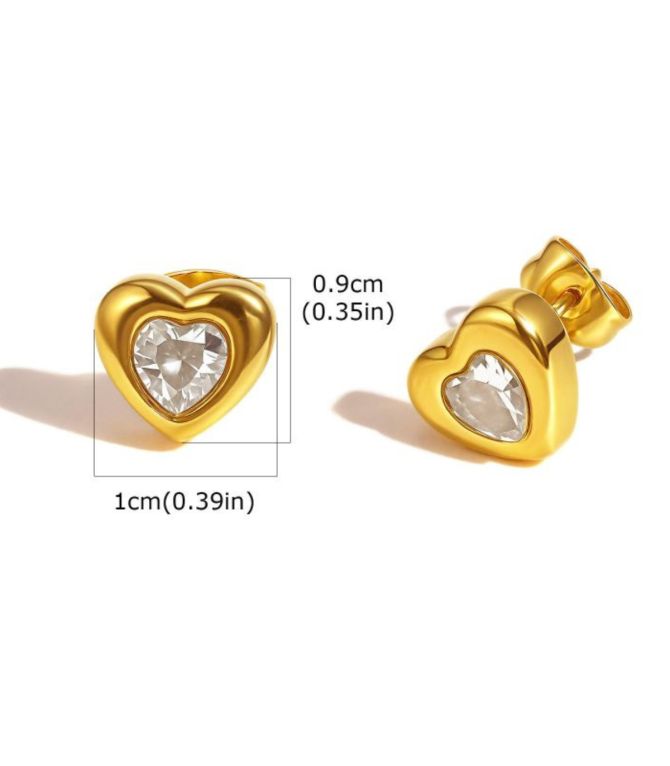 Aretes zirconia corazón