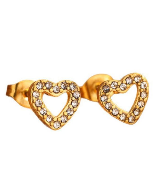 Aretes corazón con zirconias
