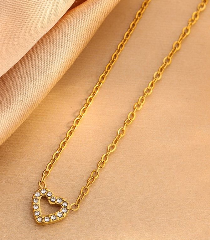 Collar corazón con zirconias