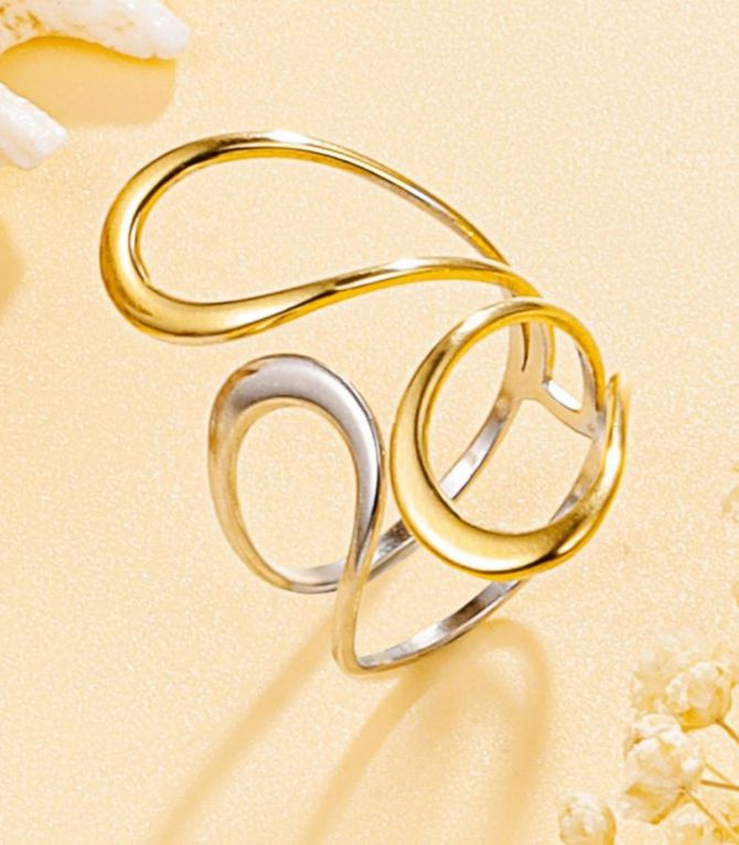 Anillo bicolor line 7