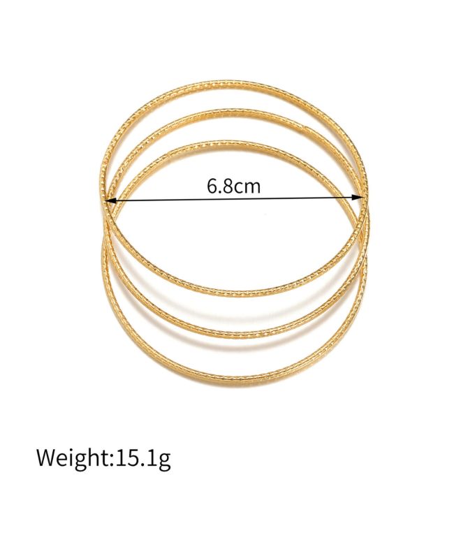 Brazalete dorado set de 3