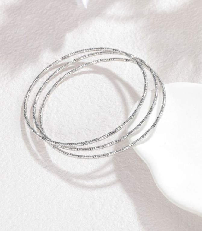 Brazalete plata set de 3