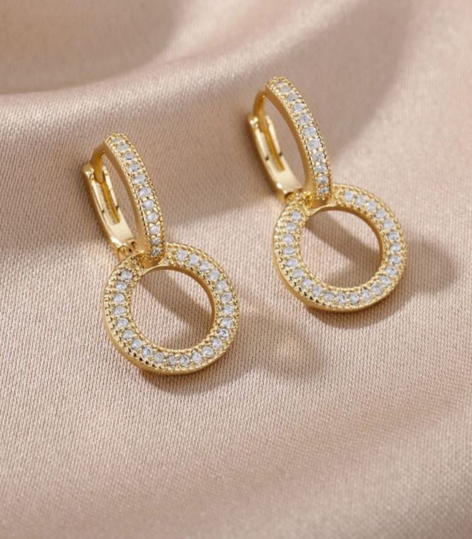 Aretes diamond round hoop