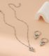 Collar y aretes set plata corazon