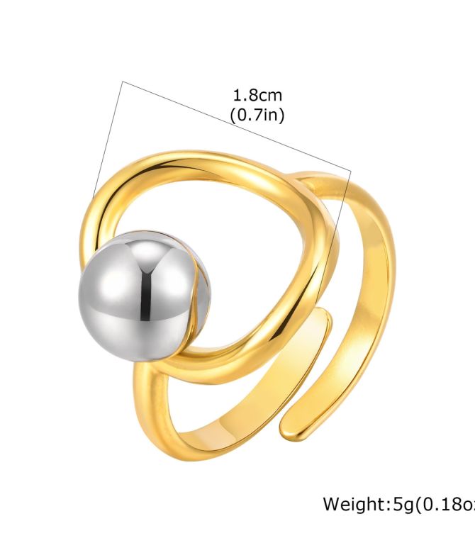 Anillo ball bicolor