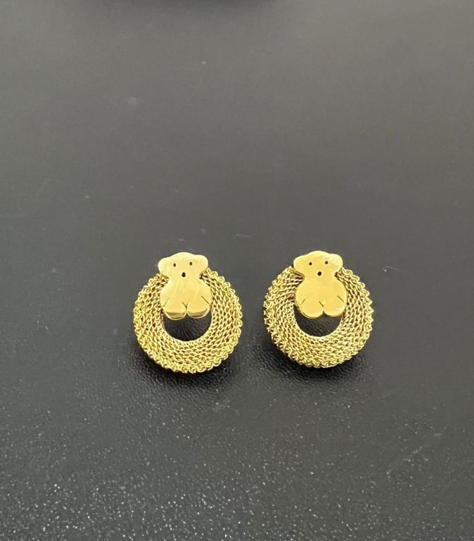 Aretes oso dorado