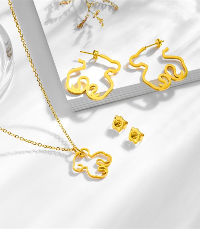 Set gold set hollow bear