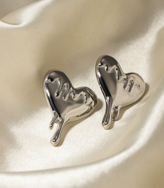 Aretes silver melted love