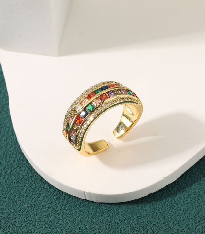 Anillo colorful zirconium