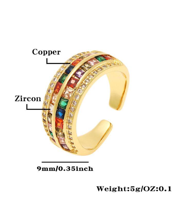 Anillo colorful zirconium