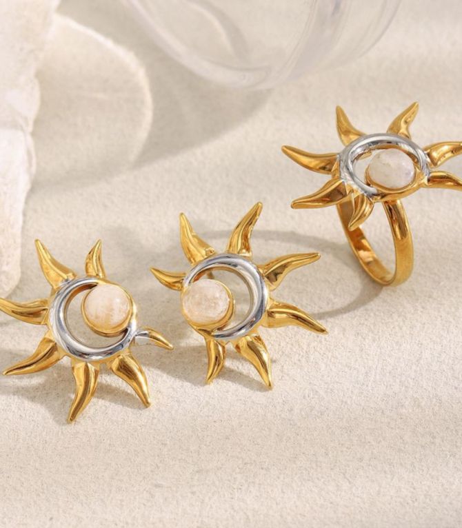 Aretes rayos de sol bicolor