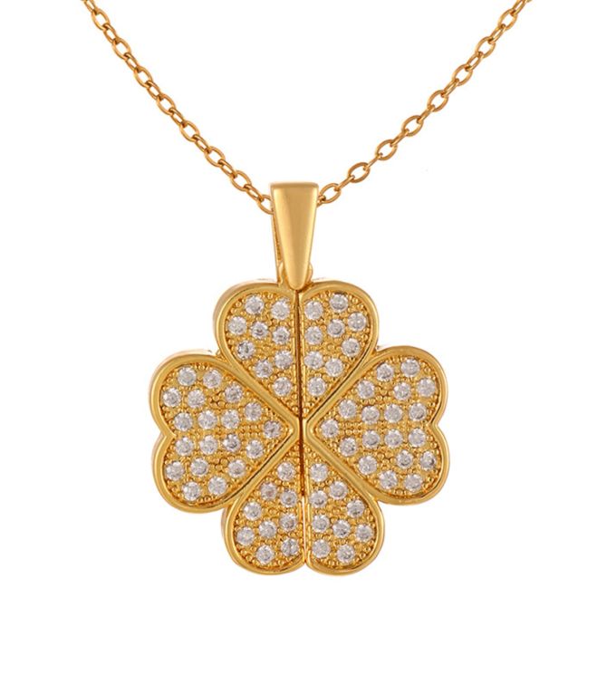 Collar zirconium lucky clover
