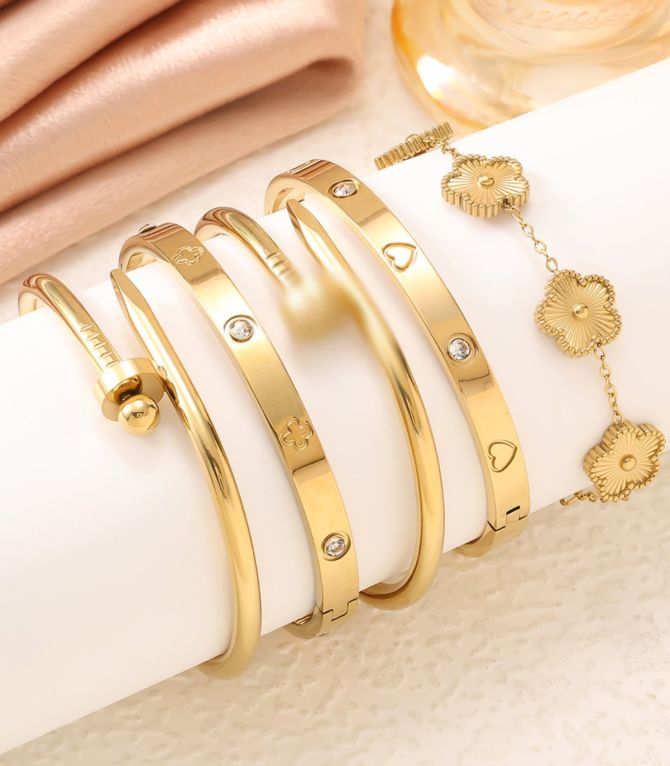 Brazalete gold flower