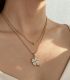 Collar gold lucky clover double