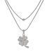 Collar silver lucky clover double