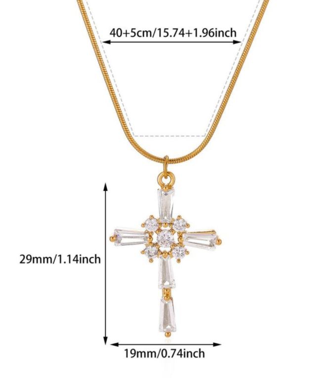Collar cruz con zirconias