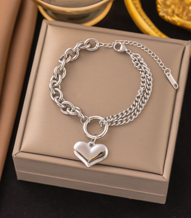 Brazalete silver big heart
