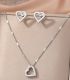 Set collar y aretes corazon plata