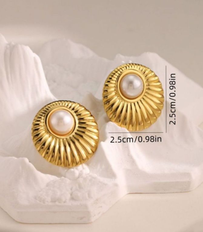 Aretes perla swirl