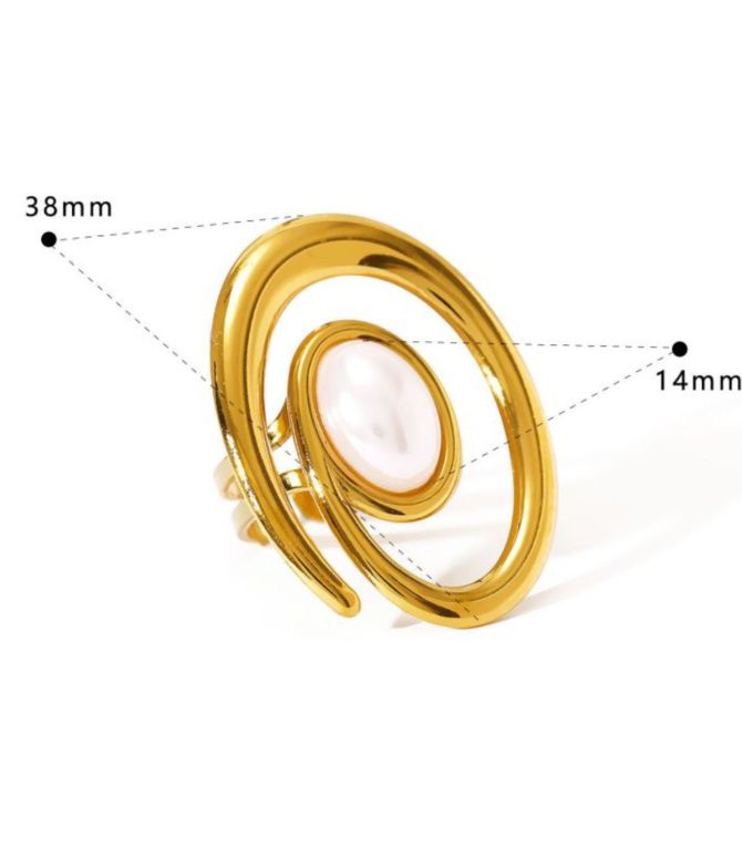 Anillo swirl perla