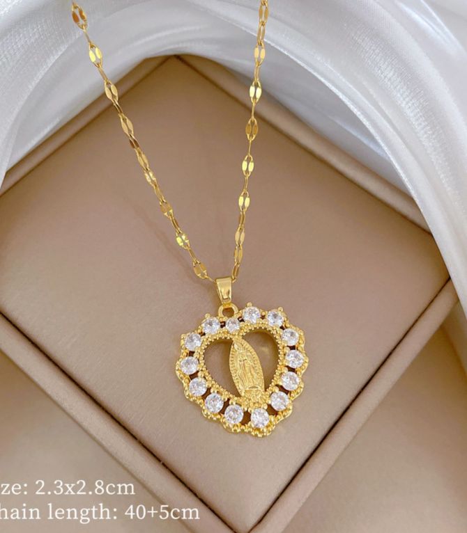 Collar Virgen corazón