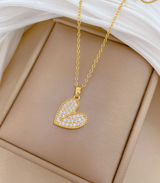 Collar corazón zirconias 1