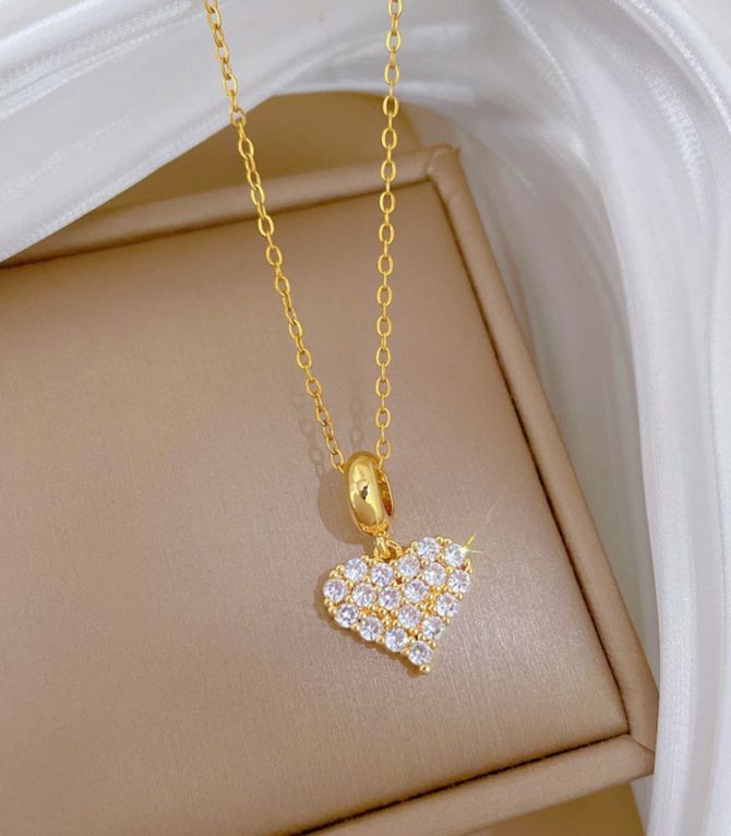 Collar corazón zirconias 2